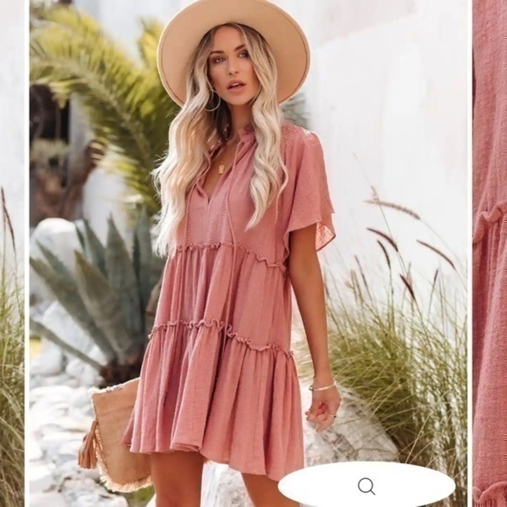 Vici Good  Karma Cotton Tiered Babydoll Tunic